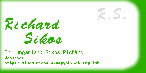 richard sikos business card